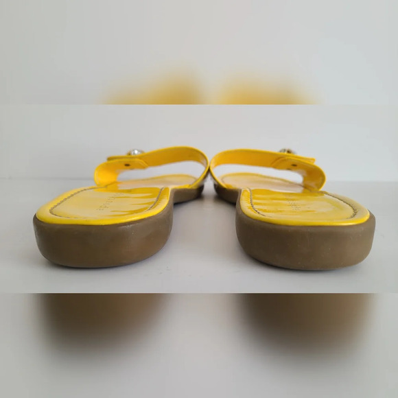 Apostrophe Yellow Flat‎ Slide In Sandals Women’s Size 10 - Picture 5 of 8